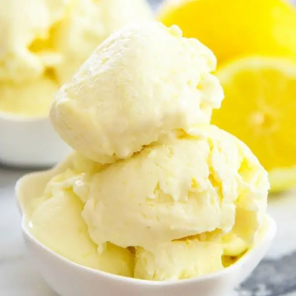 lemon ice cream in white cup
