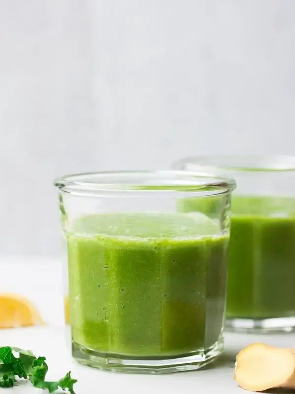kale smoothie in small glass